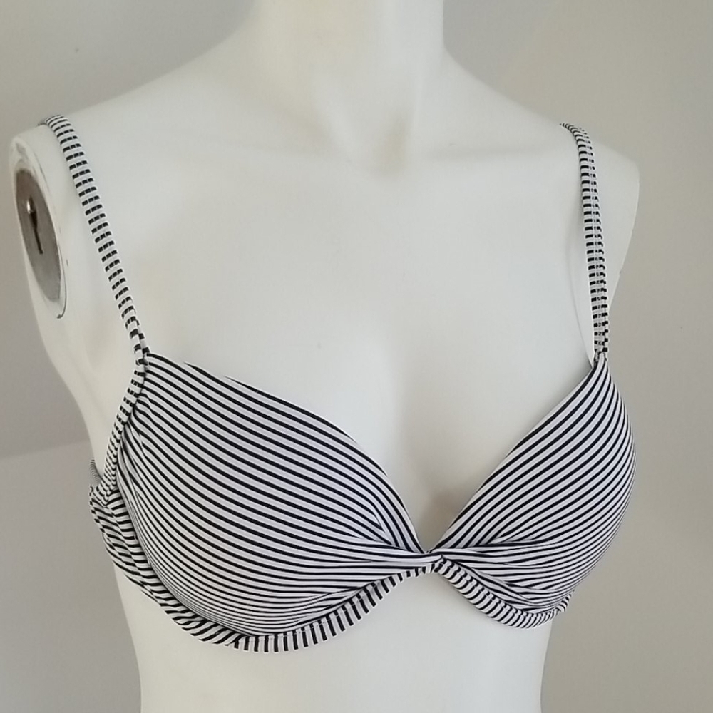 Xhilaration Navy/white Stripe Shell push-up Top